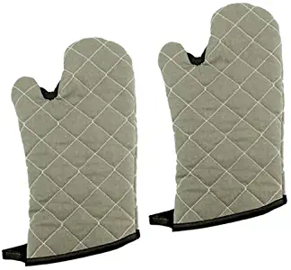 New Star Foodservice 32277 Commercial Grade Flame Retardant/Resistant Oven Mitts with Extra Defense, 13-Inch, Set of 2