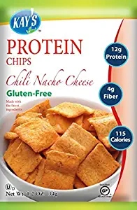 Kay's Naturals Protein Chips, Chili Nacho Cheese, Gluten-Free, Low Fat, Diabetes Friendly All Natural Flavorings, 1.2 Ounce (Pack of 60)