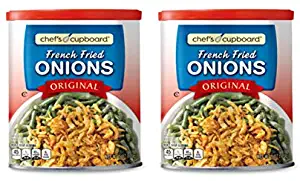 Chef's Cupboard French Fried Onions Toppings for Salads, Burgers, Casseroles - 2 Pack (6 oz.)