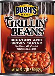 BUSH'S BEST Bourbon and Brown Sugar Grillin' Beans, 22 Ounce Can (Pack of 12)