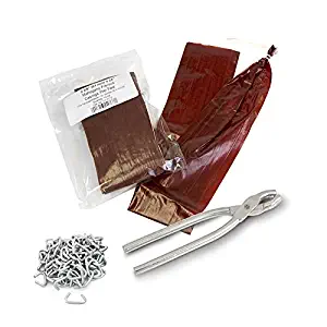 The Sausage Maker - Summer Sausage Casing Kit, Tied and Looped 61mm (2.4”) Dia. x 24” Mahogany Fibrous Casings (20ct) with Sausage Pliers and Casing Rings