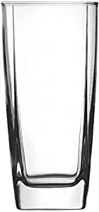 Circleware 10130 Cube Heavy Base Highball Tall Glasses, Set of 4 Cocktail Glassware for Water, Juice, Ice Tea Punch, Beer, Wine, Liquor, Whiskey & Beverage Drinks 17 oz Square Tumblers