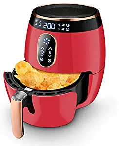Household automatic air fryer large capacity intelligent no-smoke fries electric frying pan fries (red)