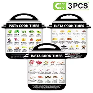 3 Pack Electric Pressure Cooker Cook Times (Food Images), Quick Reference Guide Compatible with Instant Pot, Instant Pot Accessories Magnetic Cheat Sheet Set, Best Gift for Husband, Wife, Daughter