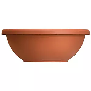 Akro-Mils GAB18000E35 Garden Bowl with Removable Drain Plugs, Clay-Color, 18-Inch