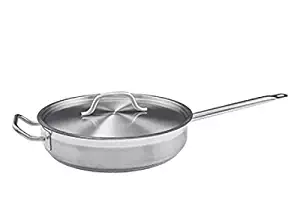 Winco SSET-7, 7-Quart Premium Stainless Steel Saute Pan with Cover