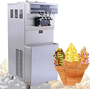 Ice Cream Maker, Soft Ice Cream Making Machine 36L/Hour,3 Flavors Ice Cream Machine