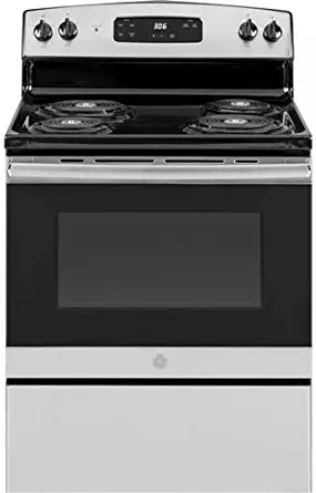 GE JBS360RMSS 30 Inch Freestanding Electric Range with 4 Coil Elements, 5 cu. ft. Primary Oven Capacity, in Stainless Steel