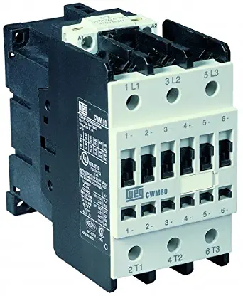 WEG Electric CWM80-00-30V18, 3-Pole, 80 Amps, 110-120VAC Coil, IEC Contactor