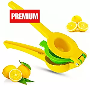 igadgea Lemon Squeezer Aluminum Hand Juicer Citrus Lemon Lime Press Squeezer, Premium Quality Metal Hand Press Manual Lemon Juicer, Yellow