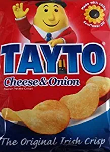 Tayto Cheese and Onion flavour crisps from Ireland (24x25g Packs)