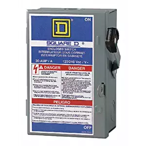 Square D by Schneider Electric L221N 30-Amp 240-volt Two-Pole Indoor Light Duty Safety Switch with Neutral