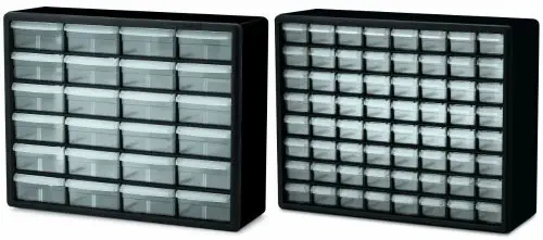 Akro-Mils 10124 24 Drawer Plastic Parts Storage Hardware and Craft Cabinet, 20-Inch x 16-Inch x 6.5-Inch, Black