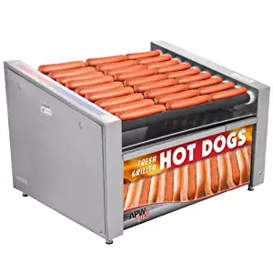 APW Wyott HR-50BC 35" Hot Dog Roller Grill with Chrome Plated Rollers and Bun Cabinet - 120V