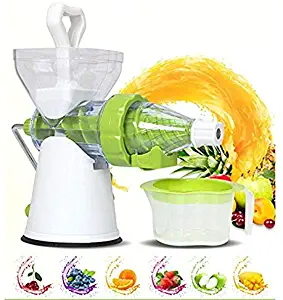 MEIZHIYUE Multifuctional Kitchen Manual Hand Crank Single Auger Juicer with Suction Base Hand Juicer for Wheatgrass Fruit Vegetable