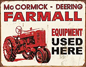 Desperate Enterprises McCormick Farmall - Equipment Used Here Tin Sign, 16" W x 12.5" H…