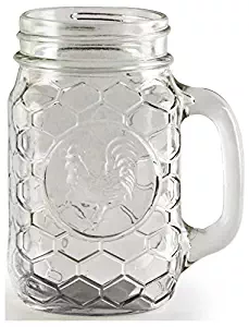 Circleware 66996 Rooster Glass Mason Jar Mugs, Set Of 4 175 oz