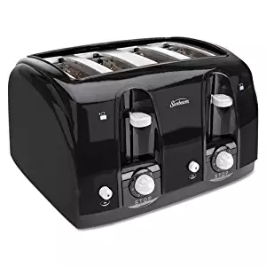 Sunbeam 39111 Extra Wide Slot Toaster, 4-Slice, 11 3/4 x 13 3/8 x 8 1/4, Black