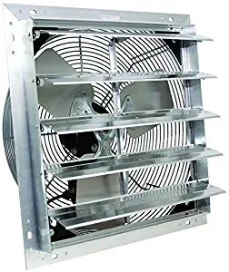 VES Exhaust Fan, Shutter Fan, Box Fan, with 9 Foot Cord 3 Speed for Indoor or Outdoor Ventilation (16 Inches)