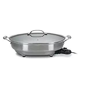 Electric Skillet Stainless Steel with Lid