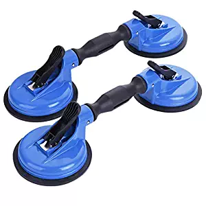 IMT Heavy Duty Double Locking Glass Suction Cup with 2 Pads, Strength Vacuum Lifter for Moving and Installing Tiles&Marble&Granite,260lb Horizontal Suction Cup