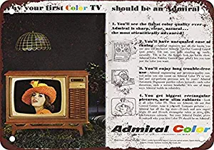 Metal Tin Signs Admiral Color Televisions Vintage Look Reproduction Decorative Signs Retro 8X12Inches