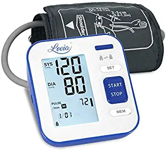 Blood Pressure Monitor Upper Arm, LOVIA Accurate Automatic Digital BP Machine for Home Use & Pulse Rate Monitoring Meter with Cuff 22-40cm, 2×120 Sets Memory, LCD Backlight