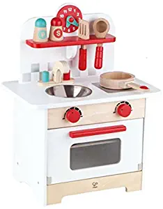 Hape Gourmet Kitchen Kid's Wooden Play Kitchen in Retro Red