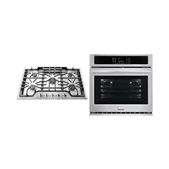 Frigidaire 2-Piece Kitchen Package with FGGC3047QS 30" Gas Cooktop, and FGEW3065PF 30" Electric Single Wall Oven in Stainless Steel