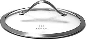 Calphalon Contemporary Hard Anodized Aluminum Dishwasher-Safe Nonstick Cookware Glass Lid, 7", Clear