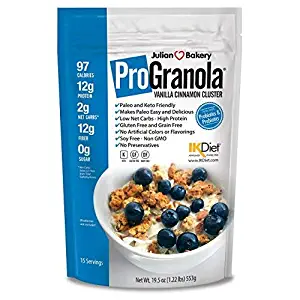 ProGranola® 12g Protein Cereal Vanilla Cinn (Paleo : Low Net Carb : Gluten Free : Grain Free) (15 Servings)