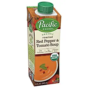 Pacific Foods Organic Roasted Red Pepper and Tomato Soup, 8 Ounce Cartons, 12-Pack