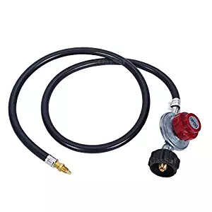 GasSaf 4FT 0-10PSI Adjustable High Pressure Propane Regulator Grill Connector with Hose for Tabletop Grill, Heater, Camp Stove, Fire Pit Table, Turkey Fryer and More
