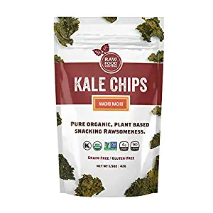 Raw Food Central Macho Nacho Kale Chips - Never Baked, SMALL BATCH (Organic NON GMO Gluten Free Vegan Kosher), 1.5 oz