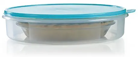 Tupperware Round Pie or Cupcake Keeper, 12-Inch, Sheer (Summer Blue)
