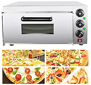 Electric Pizza Oven 110V, Carejoy Stainless Steel Commercial Thermometer Single Pizza/Bread/Cake Toaster Oven,Pizza Bread Cake Maker