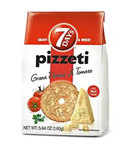 7Days Pizza Bagel Chips, Tomato Pizzeti, Non-GMO, All Natural Snack Chips (5.64oz Large Bags, Pack of 12)