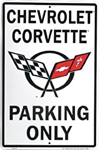 HangTime Chevrolet Corvette Parking only Metal Sign