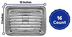HomeyGear Disposable Aluminum Foil Grill Tray Liner Pans for Broiling, Baking Cooking and Grilling 9 X 13 Inches Pack of 16