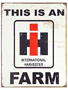 Keviewly International Harvester Farm Farmall Tractor Barn Retro Vintage Look Metal Tin Sign 8x12in