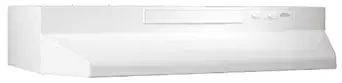 Broan F403011 Two-Speed Four-Way Convertible Range Hood, 30-Inch, White on White