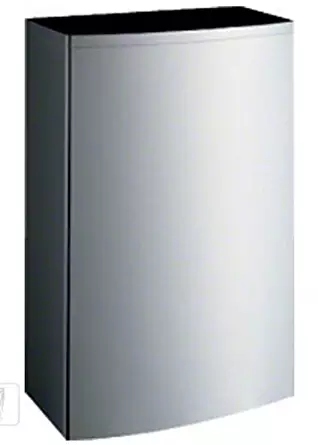 Bobrick 277 ConturaSeries 304 Stainless Steel Surface Mounted Waste Receptacle with LinerMate, Satin Finish, 12.75 gallon Capacity, 15-1/8" Width x 23" Height x 8-1/2" Depth