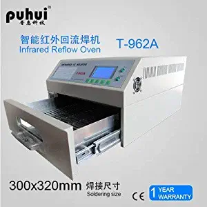 Soldering Occus EU/US T-962A 1500W Infrared IC Heater T962A Desktop Reflow Oven BGA SMD SMT Rework Station T 962A Reflow Wave Oven - (Power: 1500W, Plug Type: US)