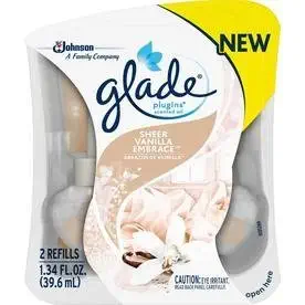 Glade Sheer Vanilla Embrace Glade PlugIns Scented Oil - 2 Refills (2 Pack)