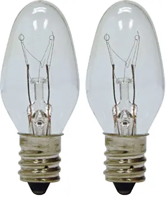 GE Lighting 43050 4-Watt 14-Lumen C7 Night Light Bulb, Clear, 2-Pack