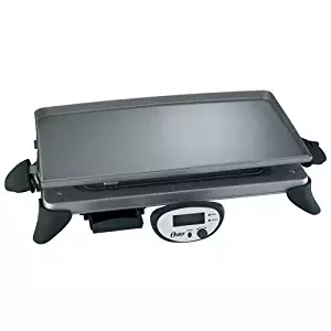 Oster CKSTGRRD25 20-by-10-Inch Digital Griddle with Removable Plate, Gray