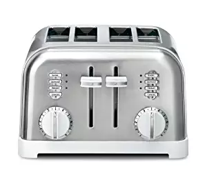 Cuisinart CPT-180W Metal Classic 4-Slice Toaster, White and Stainless