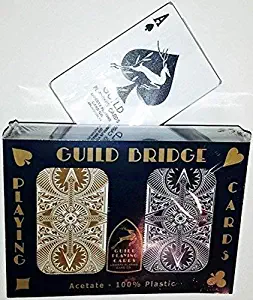 Guild Arc and Arrow Black & Gold Bridge Standard Index Playing Cards Plastic