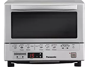 Panasonic 1300 Watts FlashXpress Toaster Oven, Features Instant Double Infrared Heating, with 6 Illustrated Preset Buttons and Automatically Calculates Cooking Time, Includes a Digital Timer with Reminder Beep and a 9" Square Inner Tray with Removable Crumb Tray
