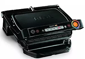 T-fal GC702853 OptiGrill Indoor Electric Grill with Removable and Dishwasher Safe Plates, 1800W, Black